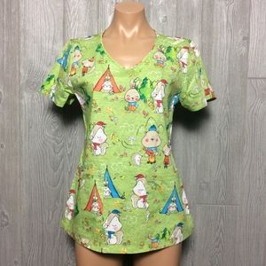 New Happy Bunny Scrub Top